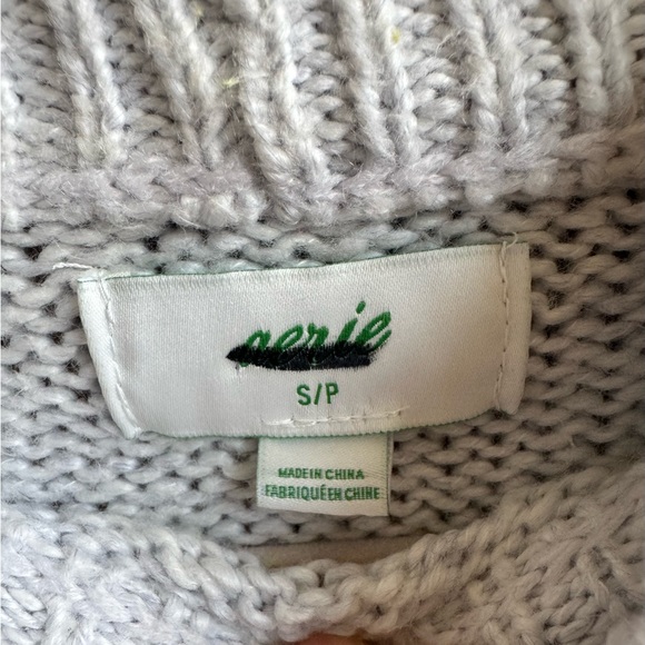 NWOT Aerie Oh So Soft Mock Neck Yellow Stripe Chunky Sweater - Picture 8 of 12